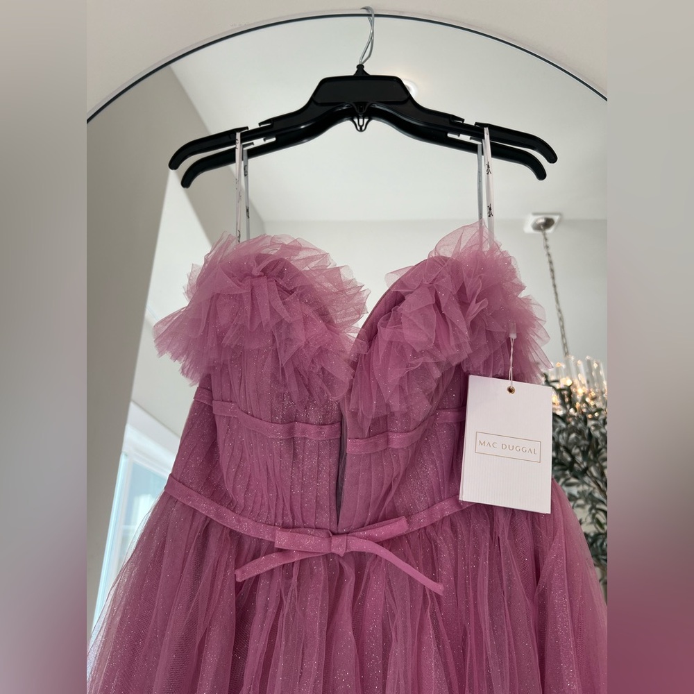 Copy- NWT MAC DUGGAL Purple Strapless Glitter Tulle Gown - Brand new never worn